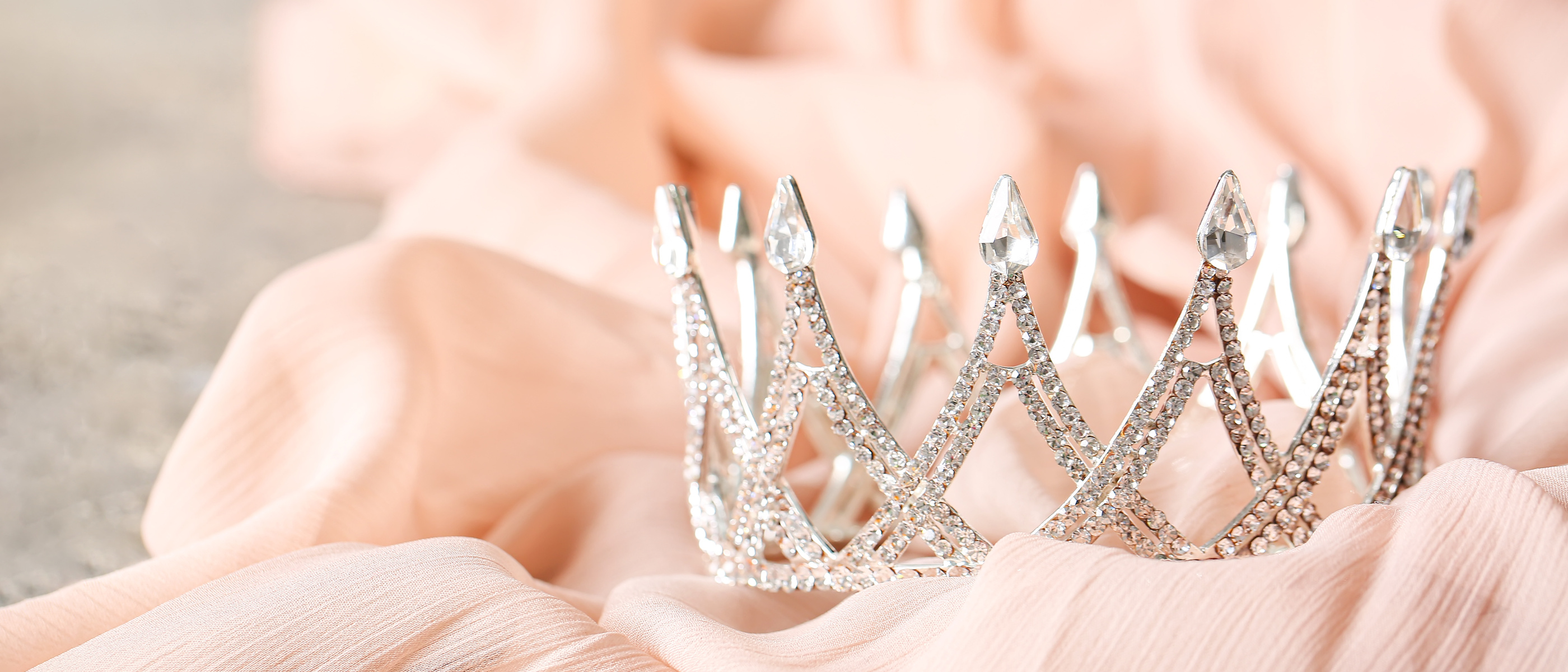 Beautiful Crown on Prom Dress, Closeup